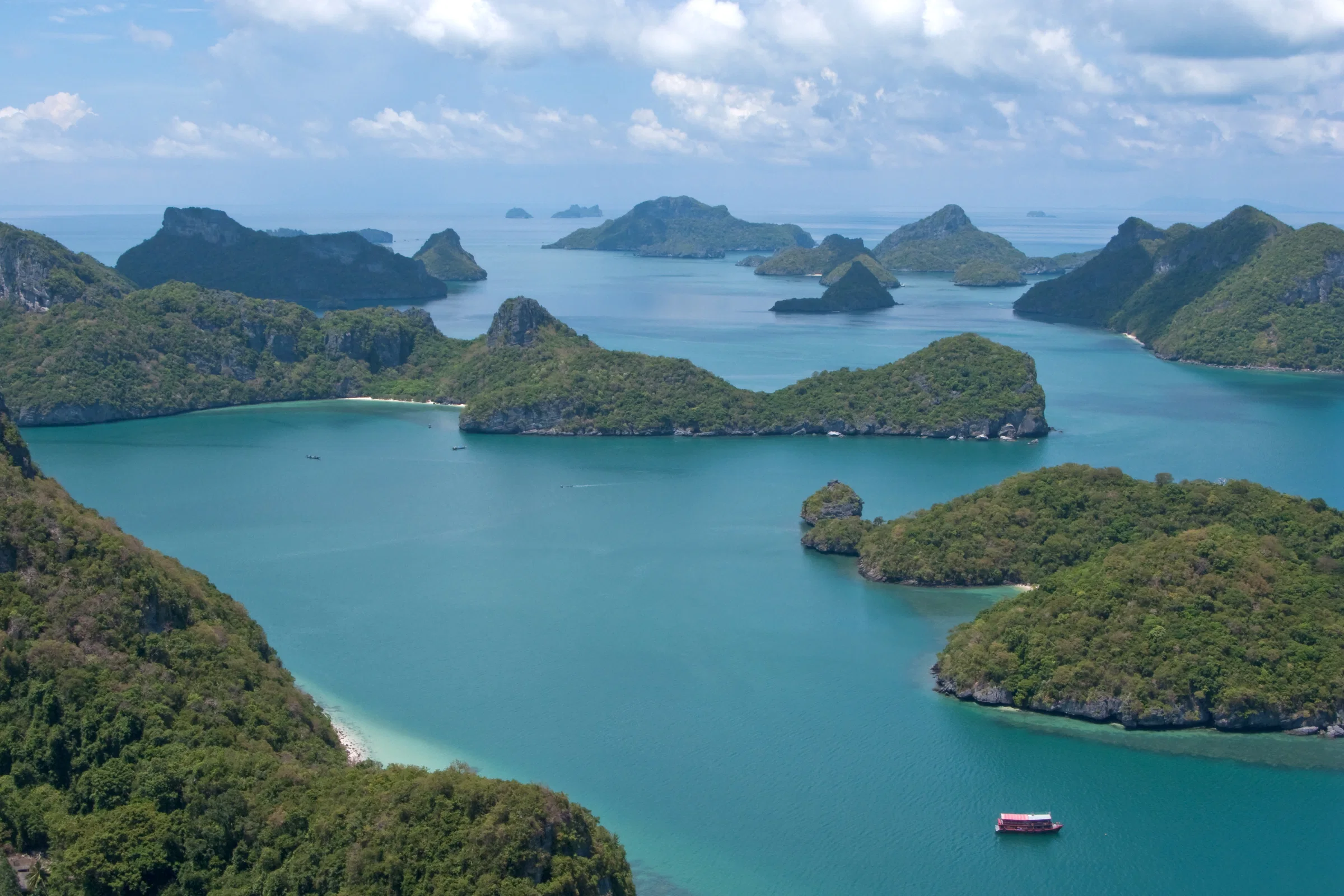 Forested islands of Mu Ko Ang Thong National Marine Park seen from a viewpoint