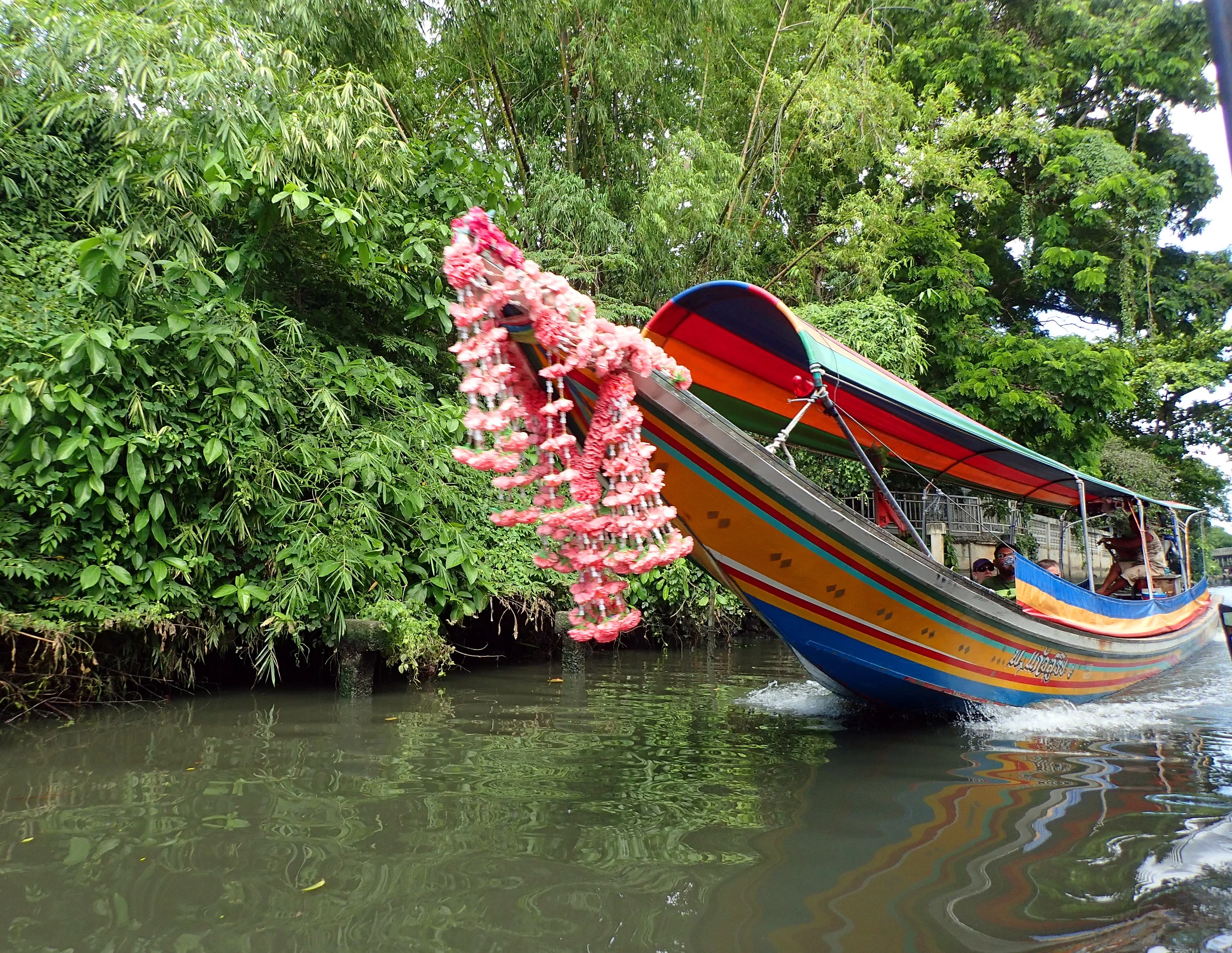 A decorated long-tail boat on one of Bangkok's khlongs (canals)