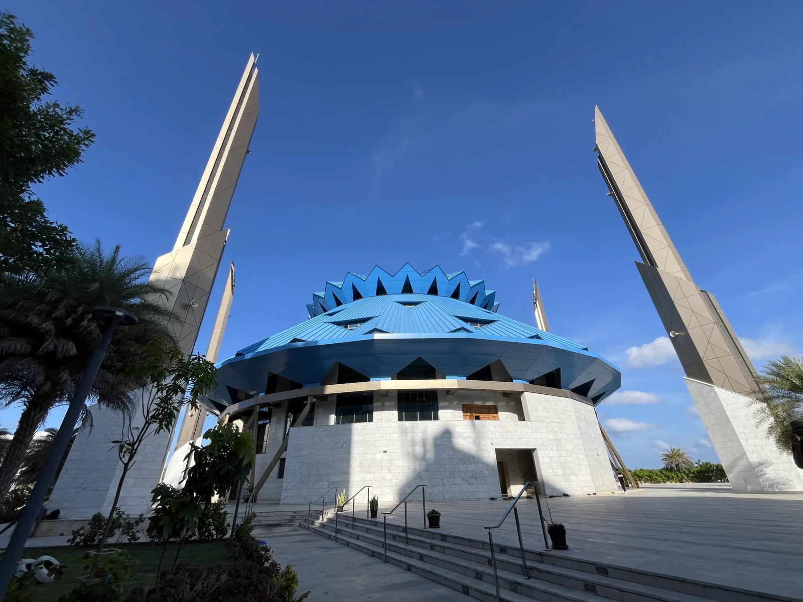 The King Salman Mosque in Malé, with its tent-like roof and tall minarets