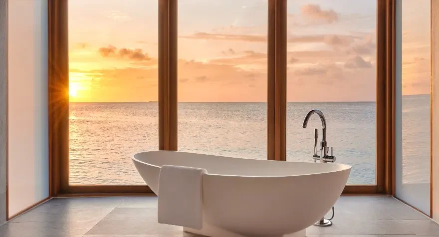Sunset Over Water Pool Villa